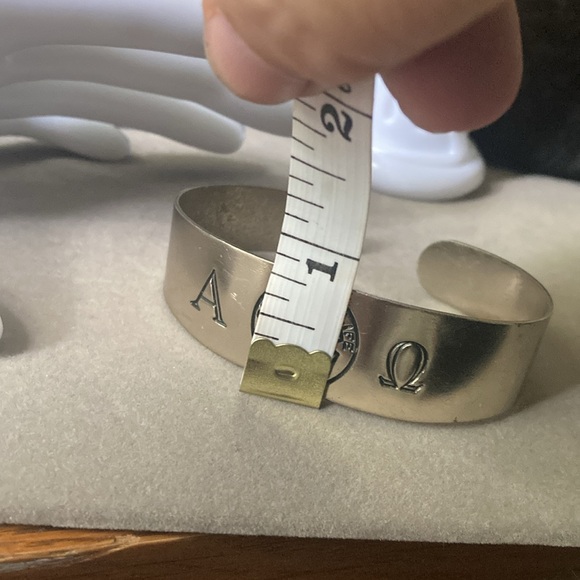 Vintage Circle of Life Silver Tone Cuff Bracelet signed RF Simons - Picture 7 of 7